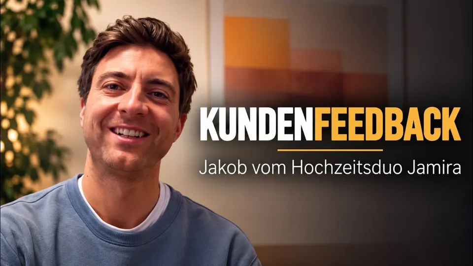 Jakob vom Hochzeitsduo Jamira im Video-Kundenfeedback